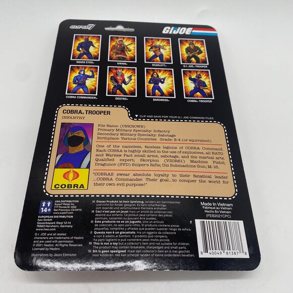 G.I. Joe Cobra Trooper Infantry Reaction Figures Super 7 Hasbro 2021 New Sealed - Picture 4 of 4